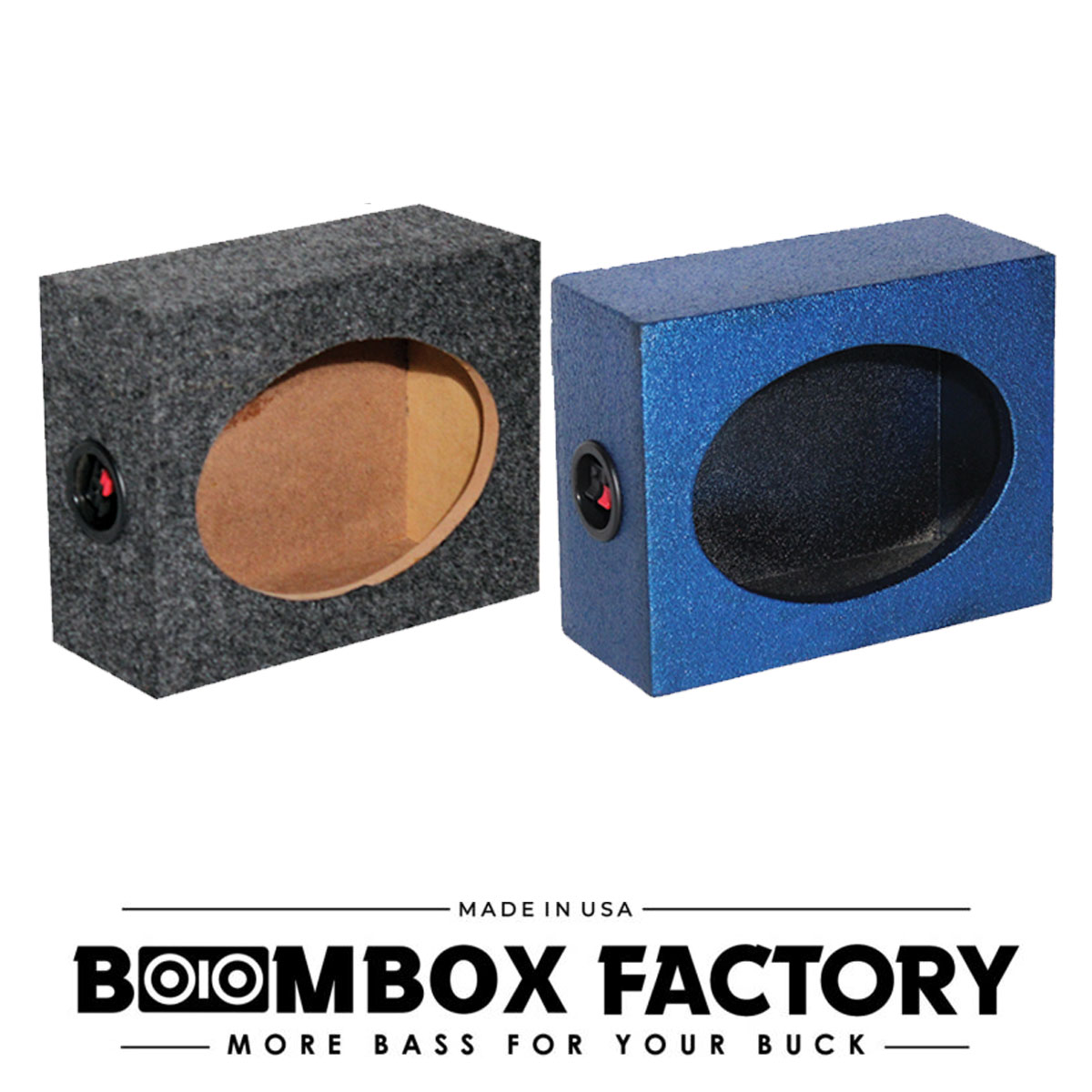 thumbnail image 2 of OMG 6x9 Speaker Box Enclosures – Slanted/Angled Pair In Charcoal Grey 2 of 4
