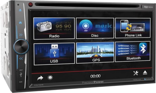 Precision Power PVN702HB 7" Navigation DVD Double DIN Receiver w/ Bluetooth, Android PhoneLink & Remote